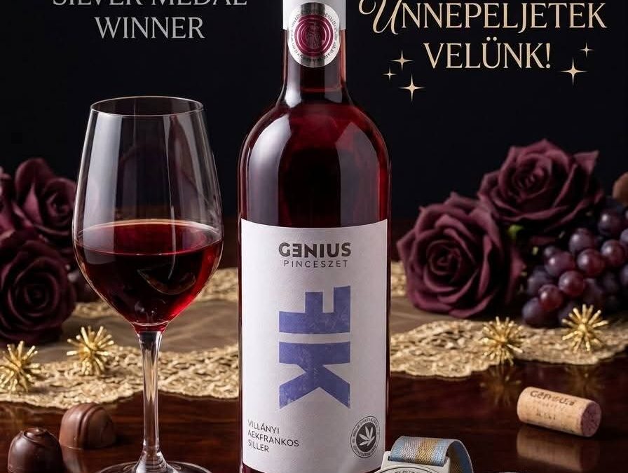 Újabb elismerés: Ezüstérmes lett a Genius Kékfrankos Siller a VinAgora borversenyen!